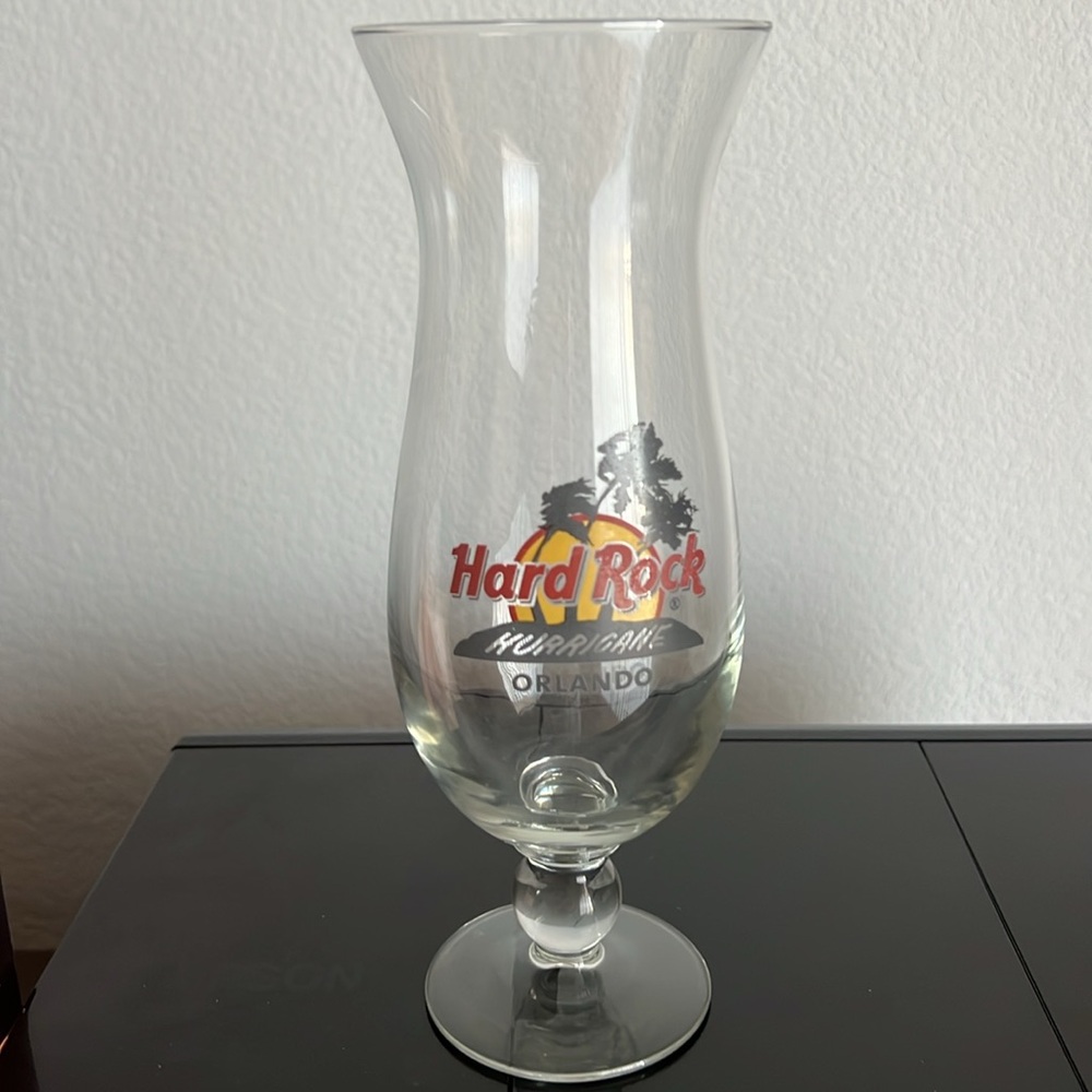 Hard Rock Cafe Orlando Clear Glass Hurricane